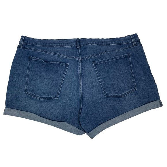 Old Navy WOW Jean Shorts Plus Sz 24 Blue Mid Rise Cuffed Denim Stretch Shortie - Picture 2 of 10